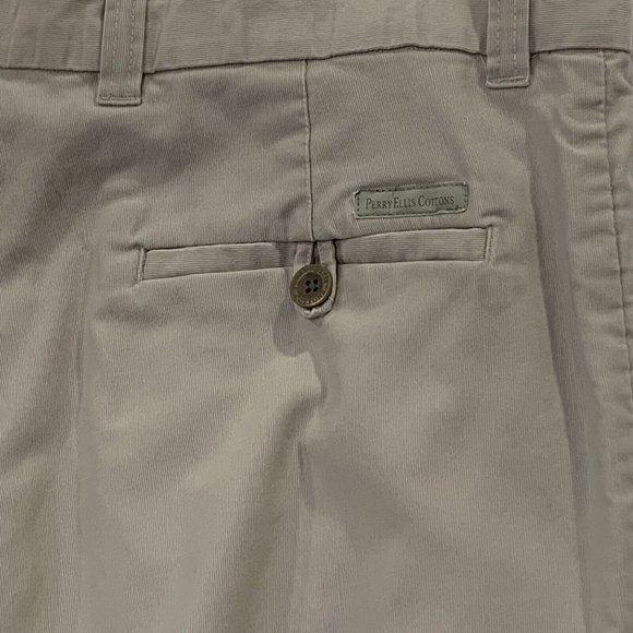 Perry Ellis Cottons Men's Chino Flat Front Pants 36x34* Beige - Picture 4 of 11
